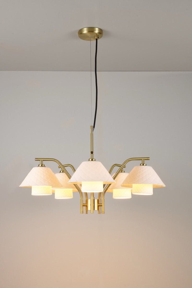 btc Oxford Double Chandelier Light Satin Brass