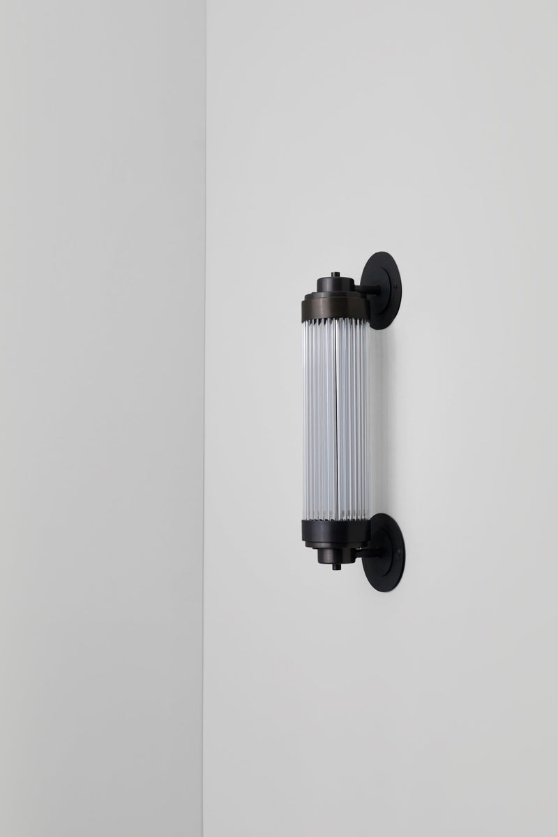 Btc Pillar Offset Wall Light LED Weathered Brass