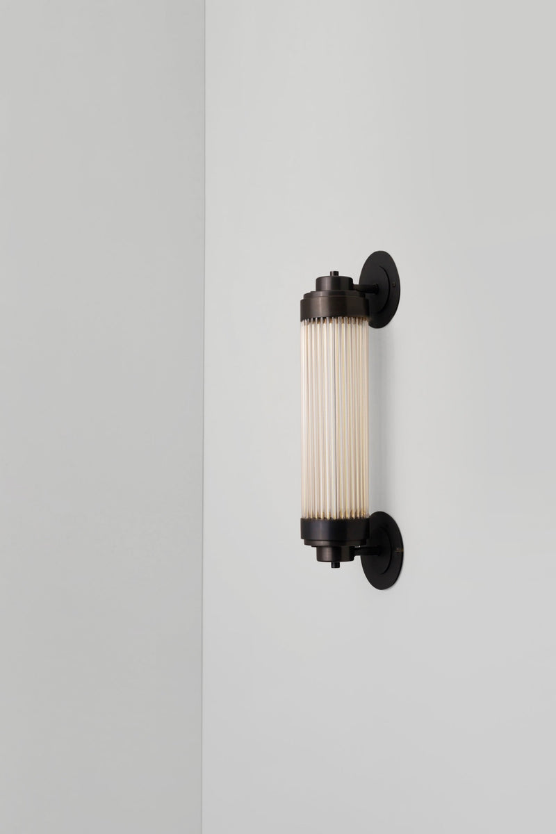 Btc Pillar Offset Wall Light LED Weathered Brass