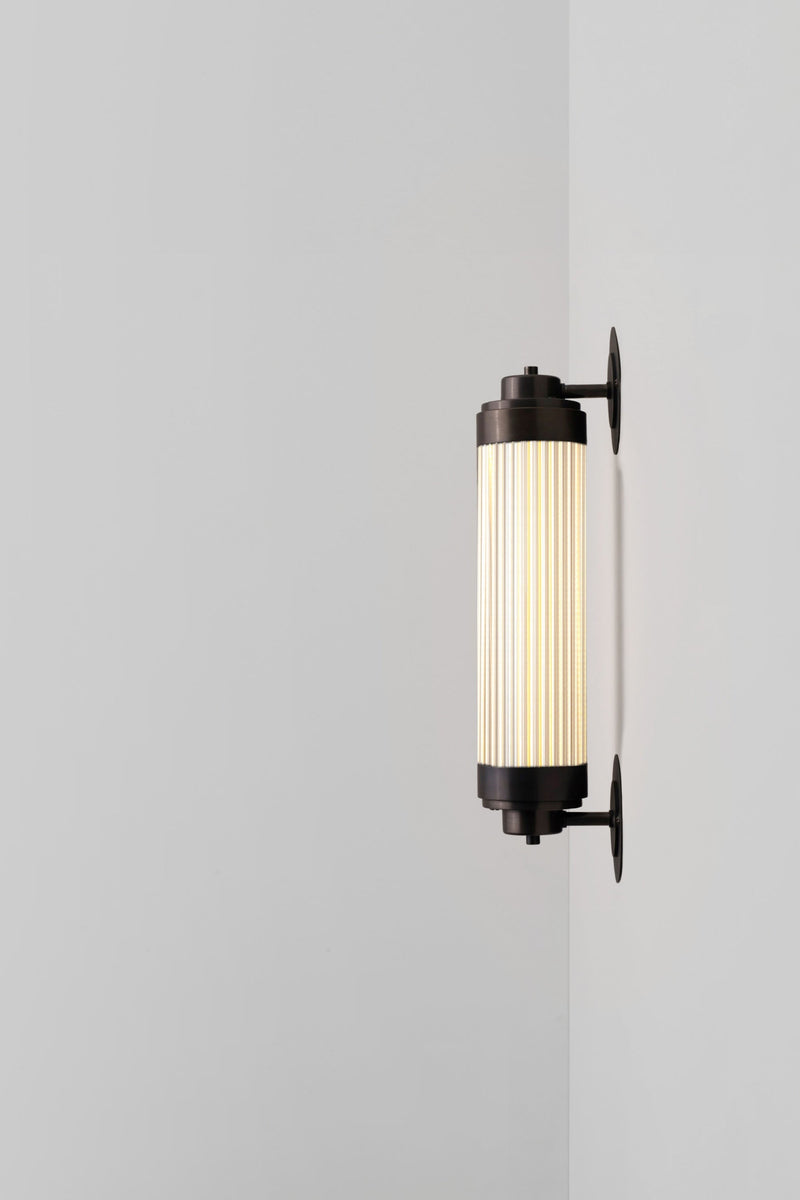 btc Pillar Offset Wall Light LED Weathered Brass