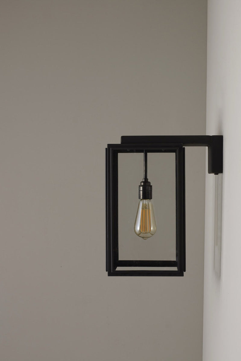 Btc Small Portico Wall Light Weathered Brass / Clear