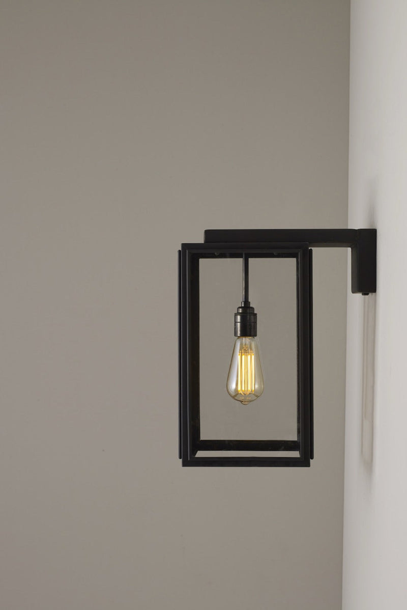 Btc Small Portico Wall Light Weathered Brass / Clear