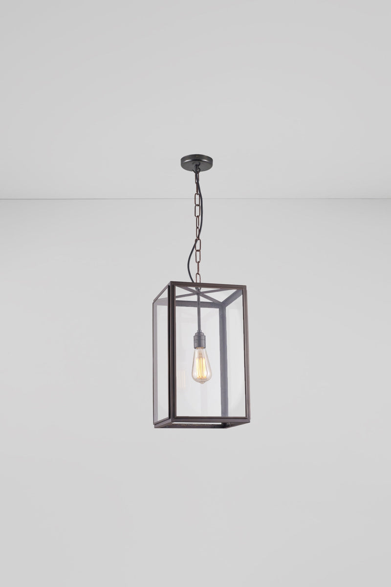 Btc Square Pendant Weathered Brass / Clear
