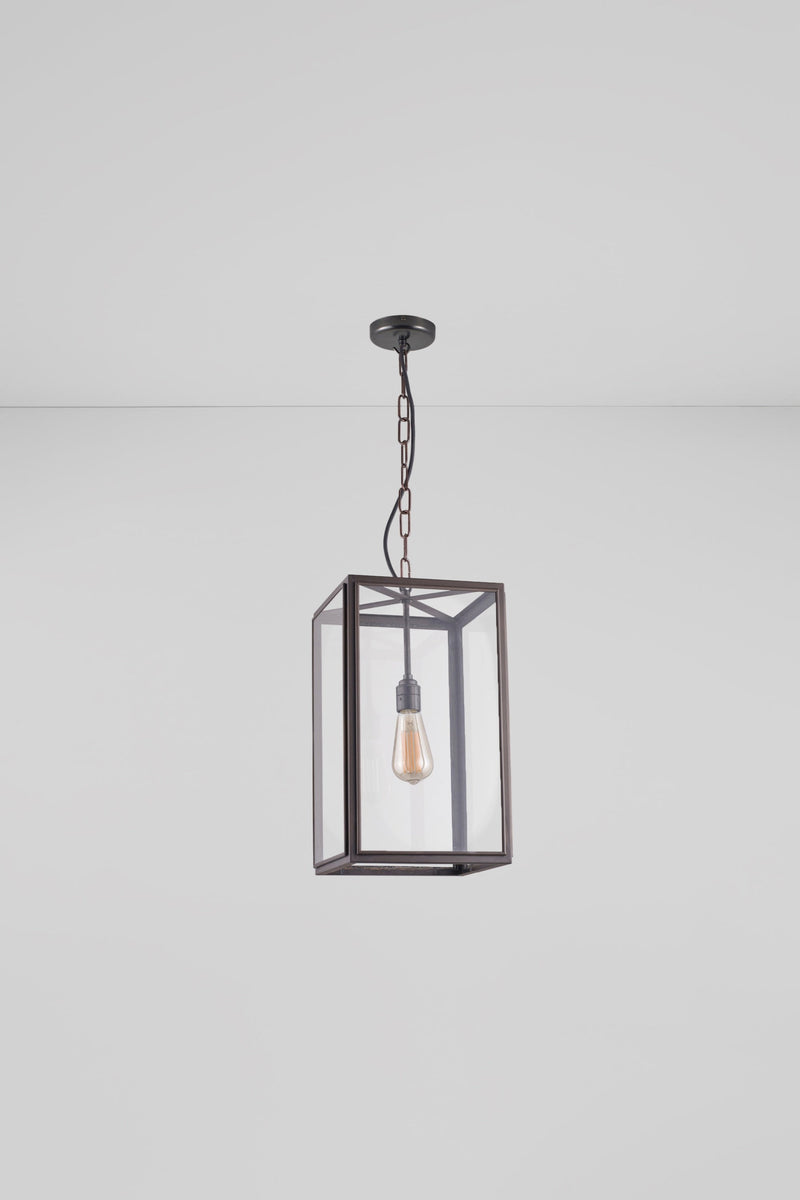 Btc Square Pendant Weathered Brass / Clear