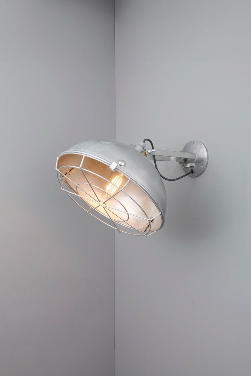 btc Steel Working Wall Light Galvanised Silver