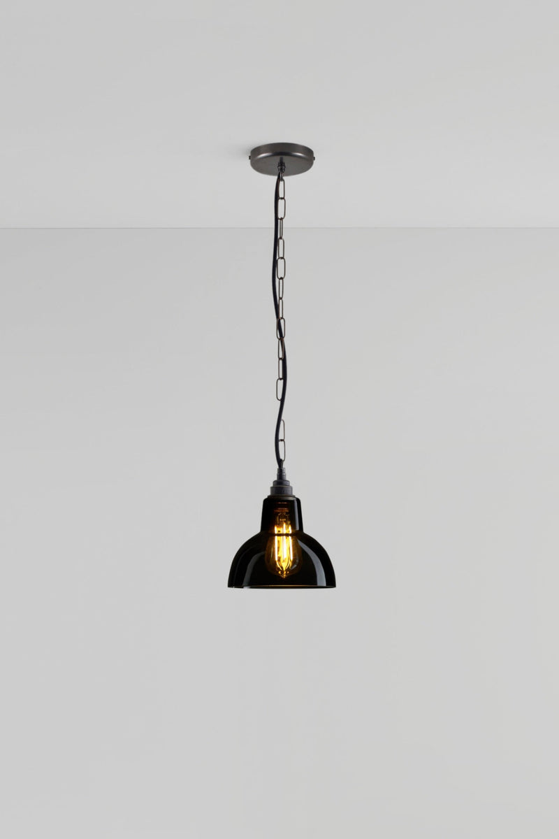 btc Glass York Pendant Size 1 Weathered Brass / Anthracite