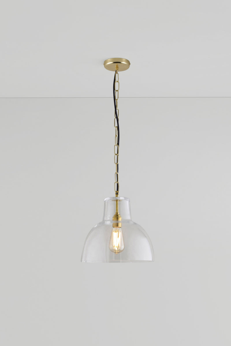 btc Glass York Pendant Size 2 Weathered Brass / Anthracite