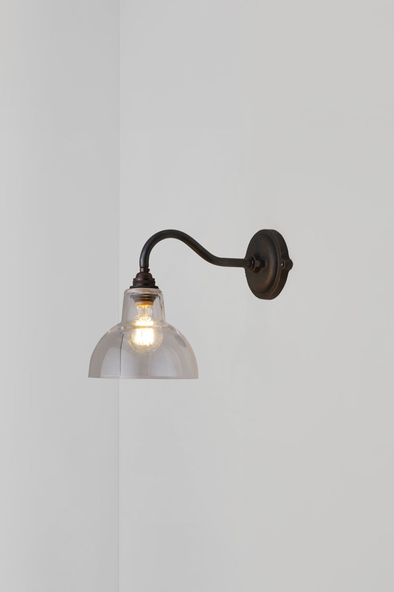 Btc Glass York Wall Light Size 1 Weathered Brass / Opal