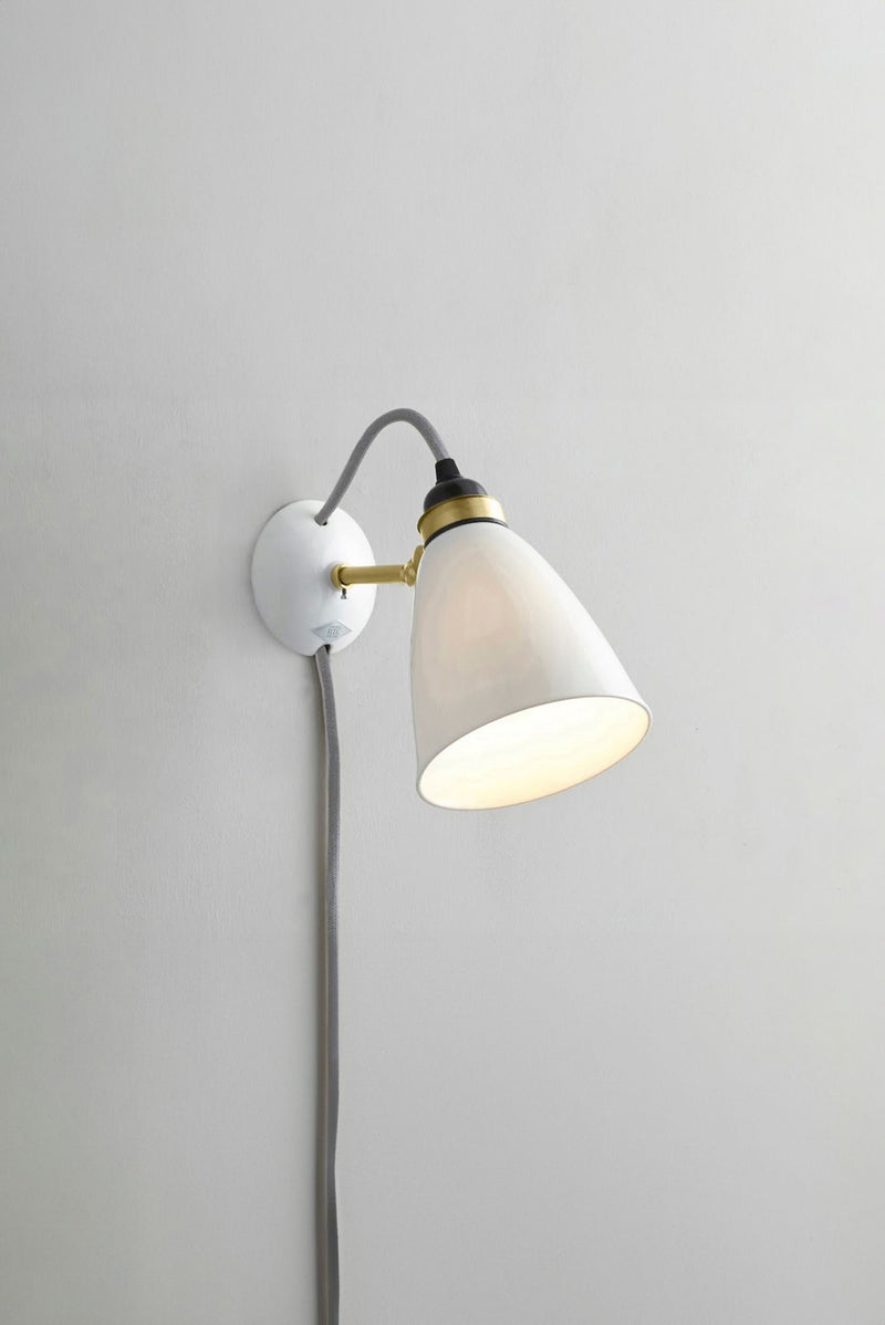 btc Hector 30 Wall Light Plug Switch and Cable Natural White / Grey