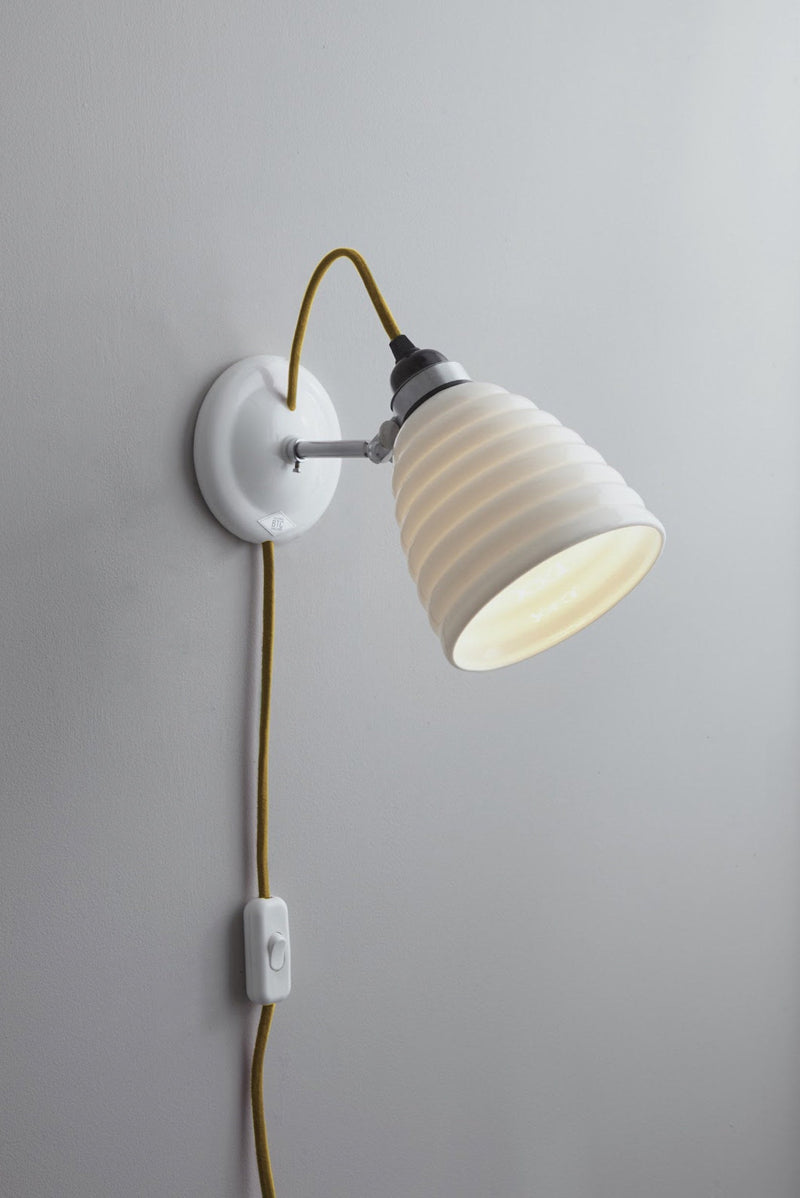 btc Hector Bibendum Wall Light Plug Switch & Cable Natural White / Yellow