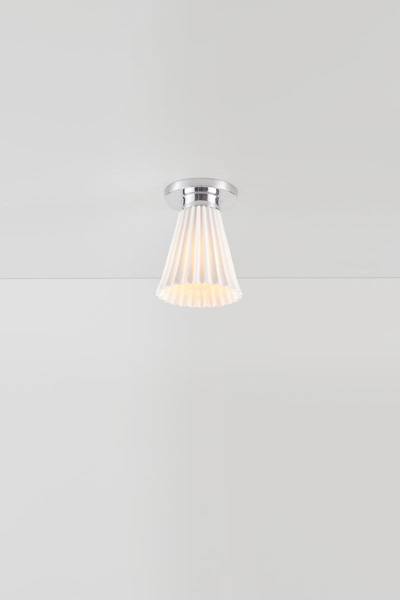 Btc Hector Pleat Medium Ceiling Light Antique Brass