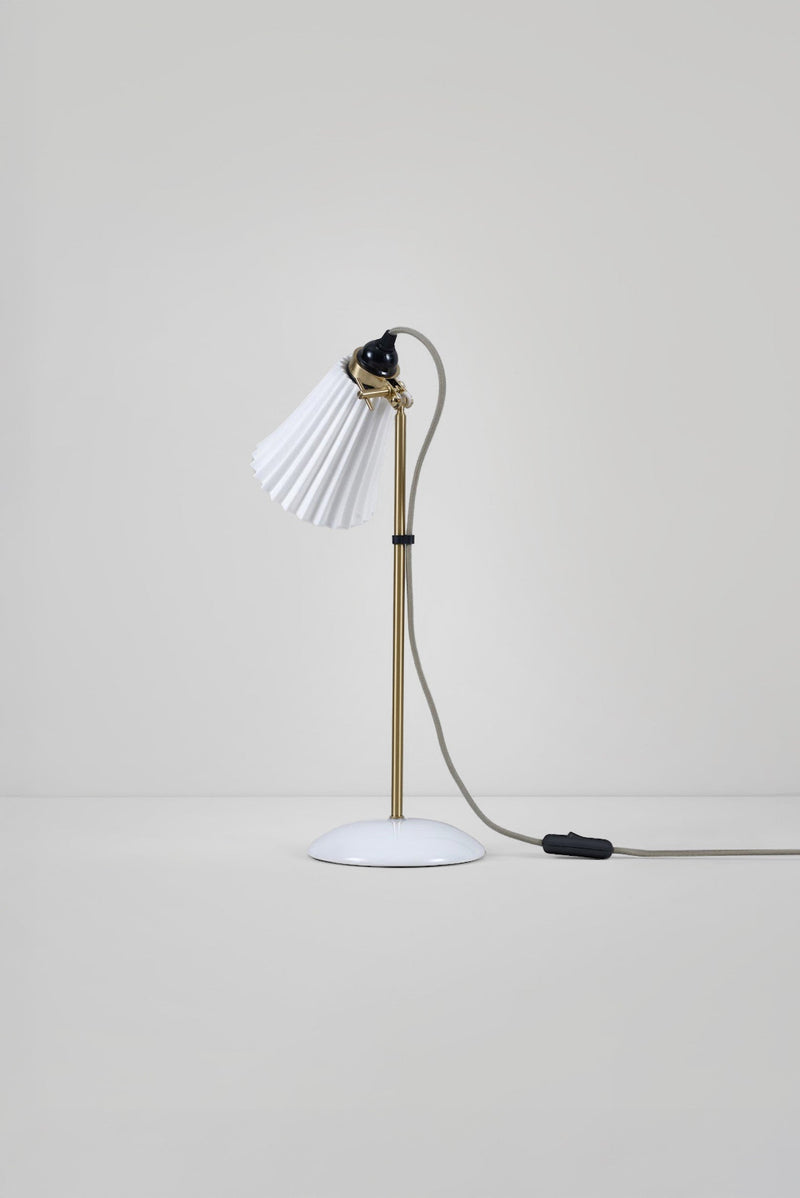 Btc Hector Pleat Medium Table Light Brass Natural White / Grey