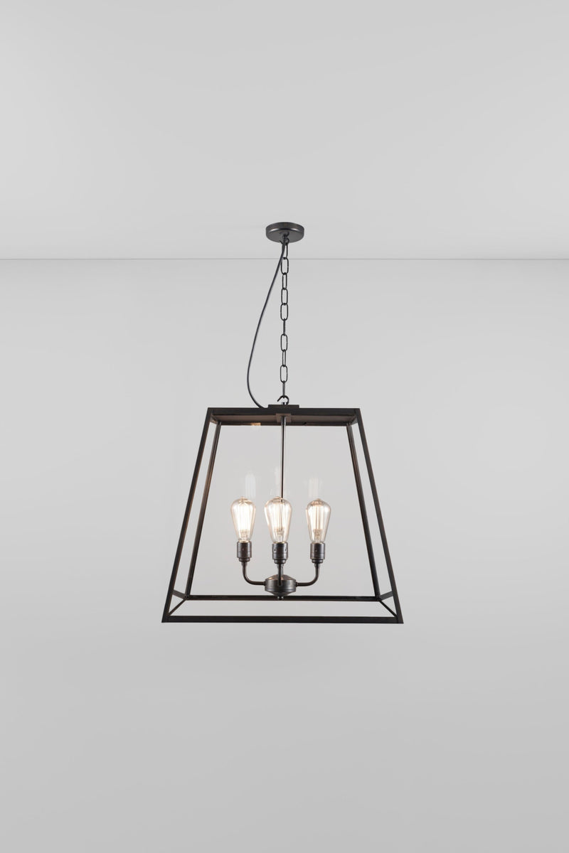 btc Quad Extra Large Pendant Closed Top Weathered Brass / Clear