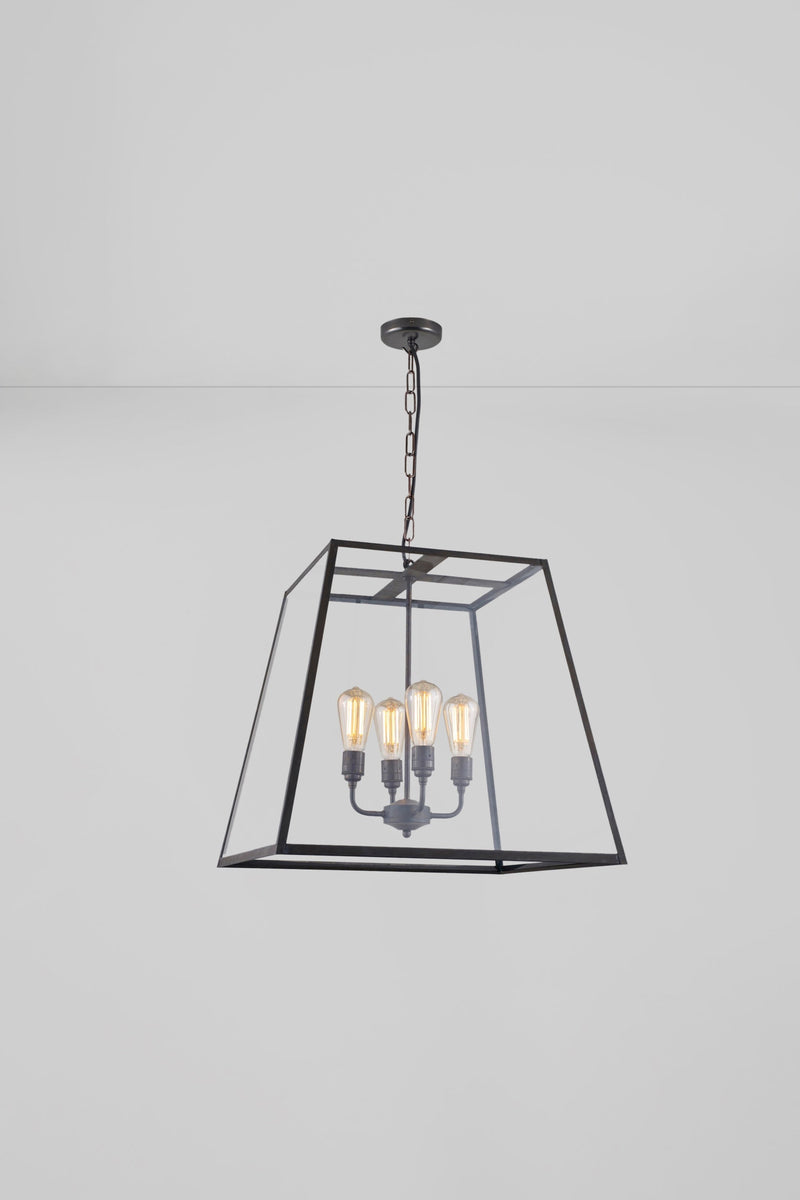 Btc Quad Extra Large Pendant Light Weathered Brass / Clear