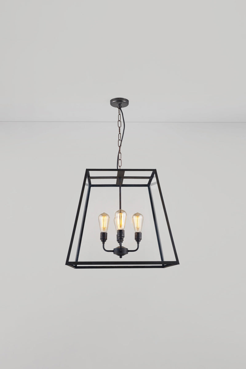 btc Quad Extra Large Pendant Light Weathered Brass / Clear