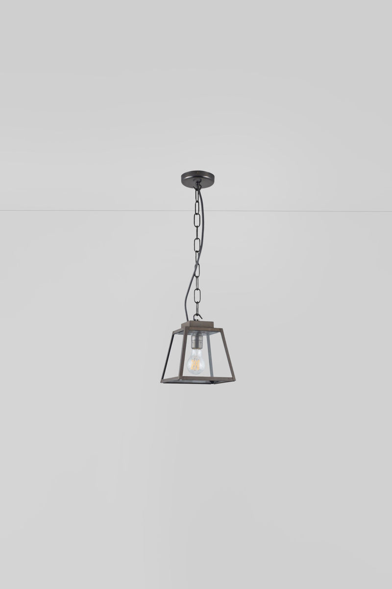 Btc Quad Small Pendant Closed Top Weathered Brass / Clear