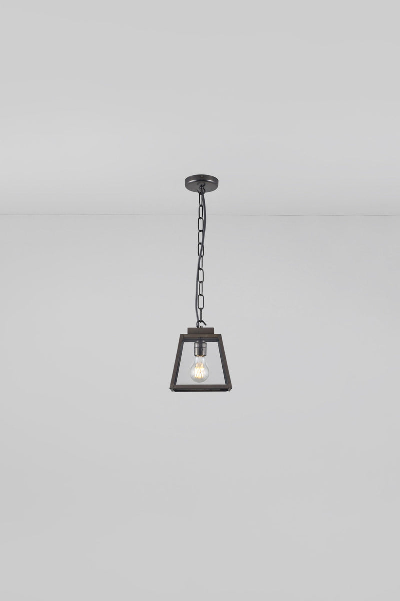 btc Quad Small Pendant Closed Top Weathered Brass / Clear