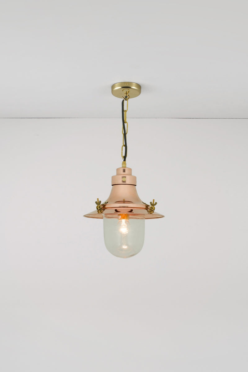 Btc Ship's Small Decklight Pendant Weathered Copper / Opal