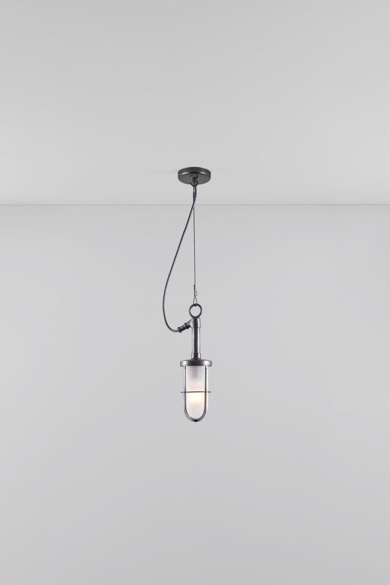 Btc Ship's Well Glass Pendant Weathered Brass / Clear