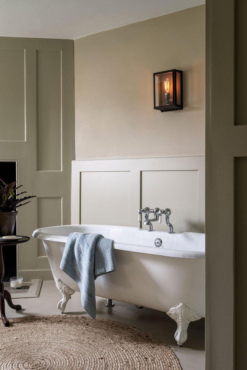 Btc Small Box Wall Light 7641 (Externally Glazed) Weathered Brass / Clear