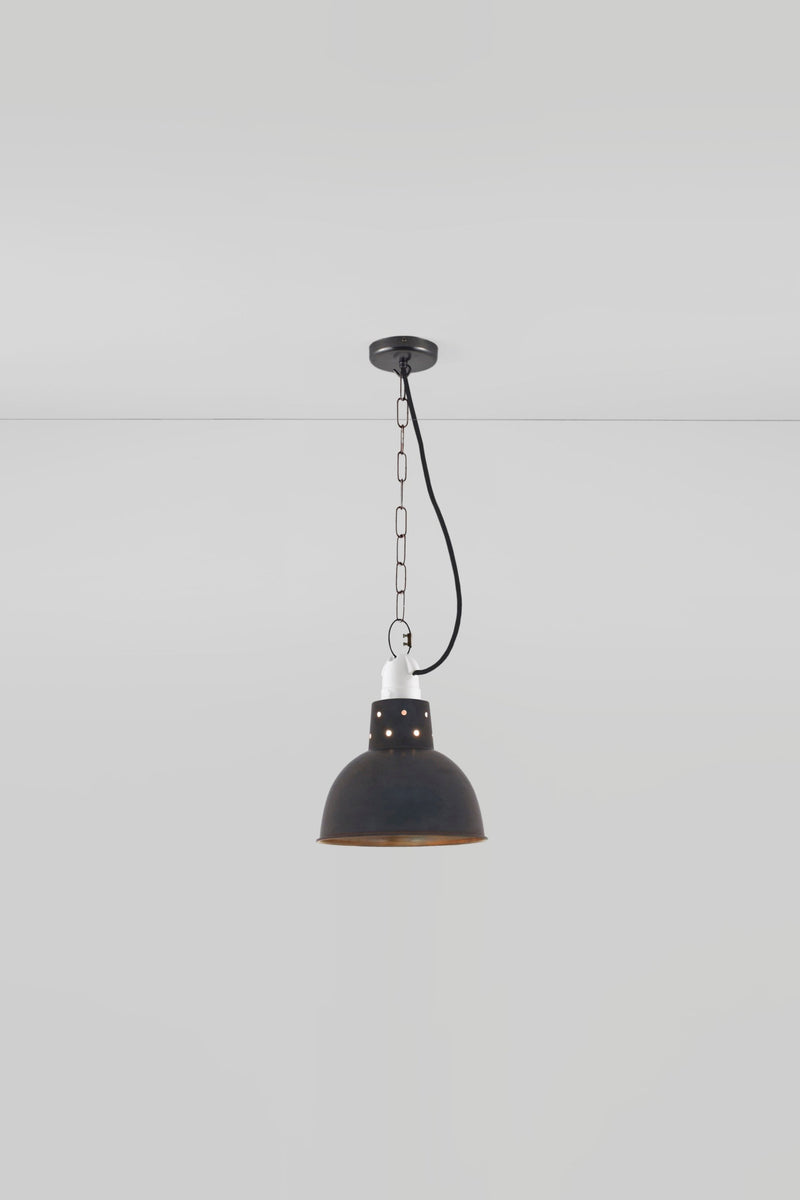 Btc Spun Reflector With Cord Grip Lampholder Weathered Copper / Polished Copper