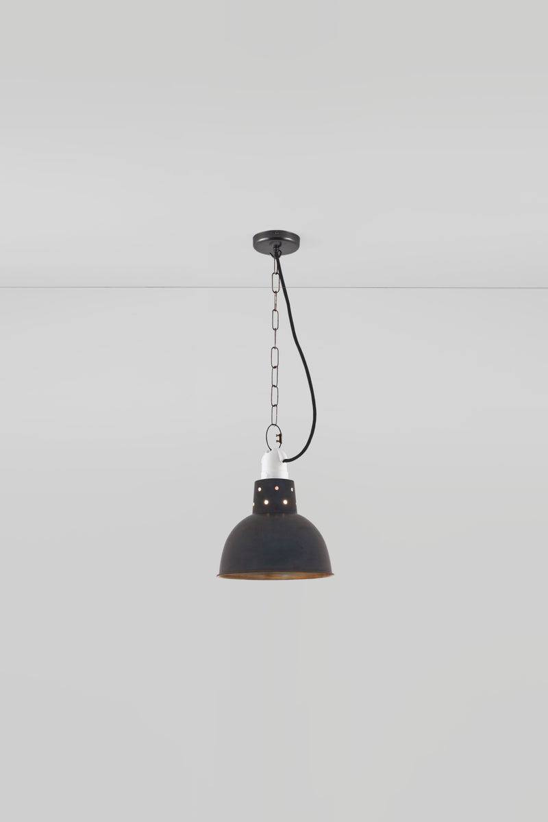 Btc Spun Reflector With Suspension Lampholder Weathered Copper / Polished Copper