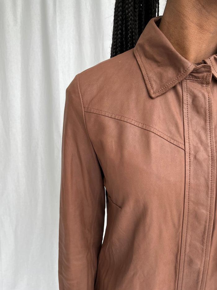 Btfcph Figursyet Skjorte I Læder - KOLLEKTIONSSALG