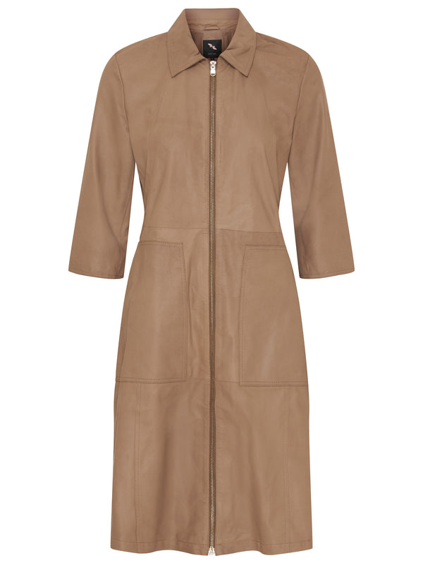 btfcph Kjole i læder med lynlås