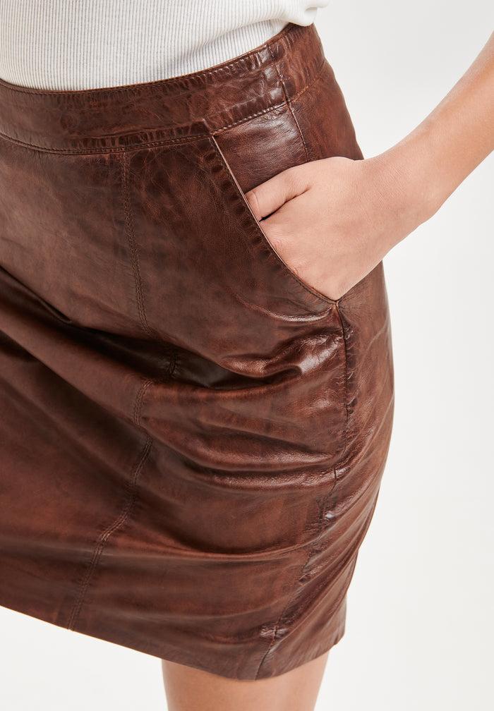 Btfcph Kort Pencilnederdel I Læder