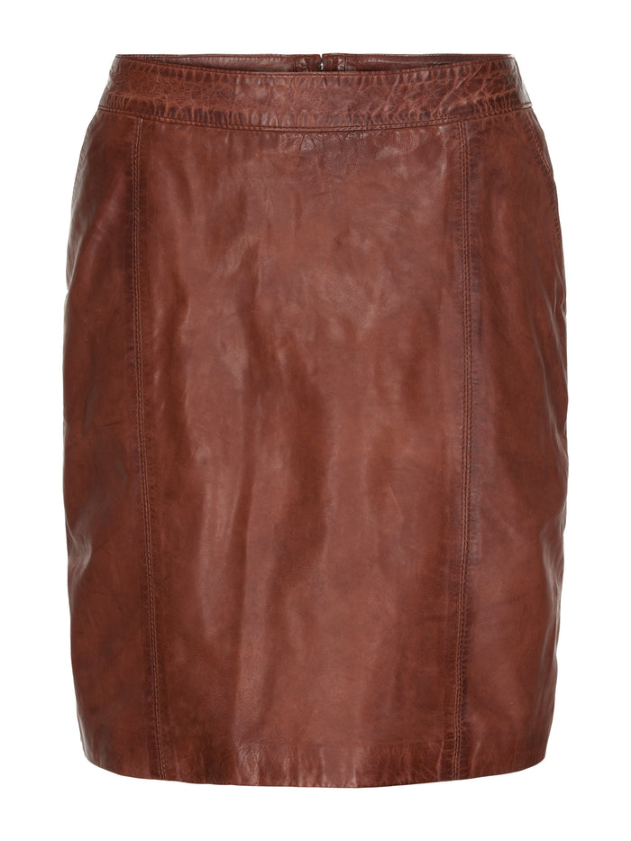 btfcph Kort pencilnederdel i læder