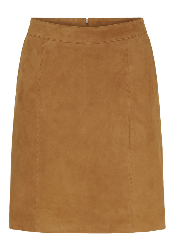 btfcph Kort pencilnederdel i ruskind