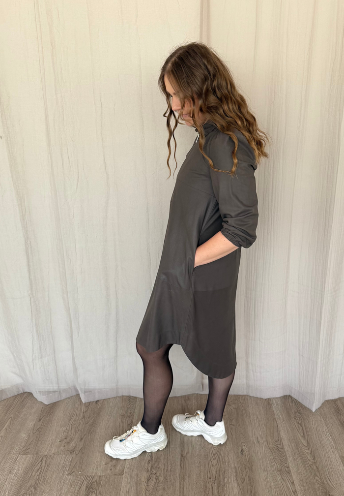 Btfcph Læderkjole Med 3/4 ærmer - KOLLEKTIONSSALG