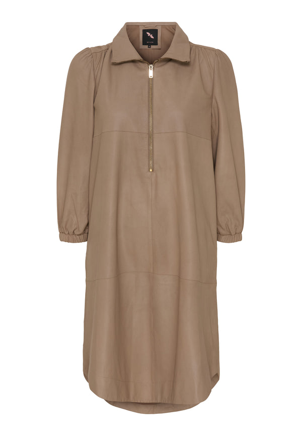 btfcph Læderkjole med 3/4 ærmer - KOLLEKTIONSSALG