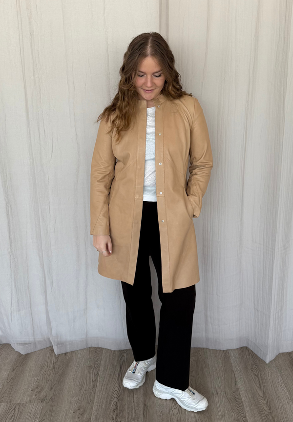 btfcph Lang læderjakke - KOLLEKTIONSSALG