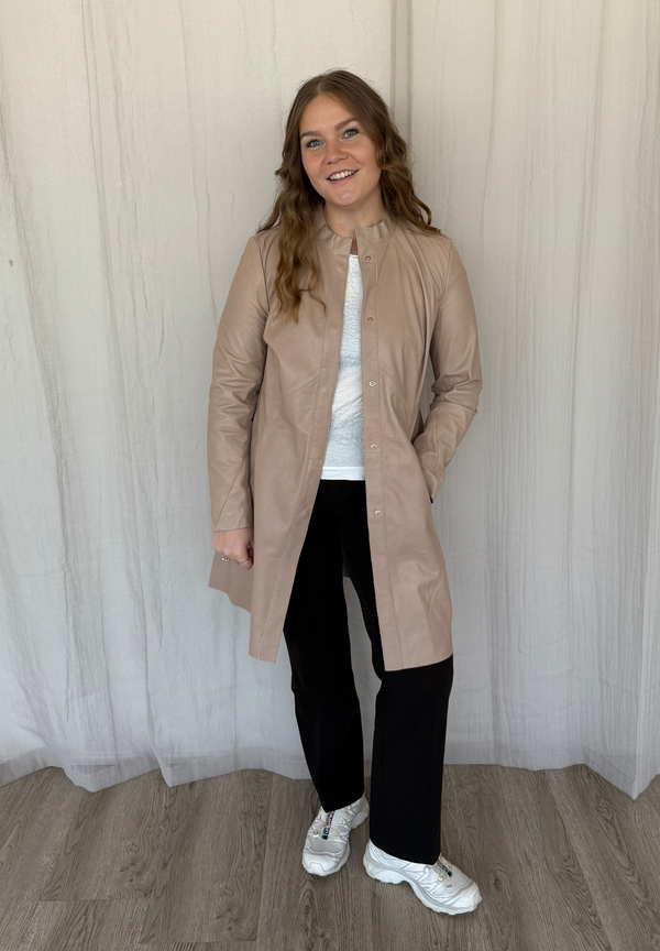 btfcph Lang læderjakke - KOLLEKTIONSSALG