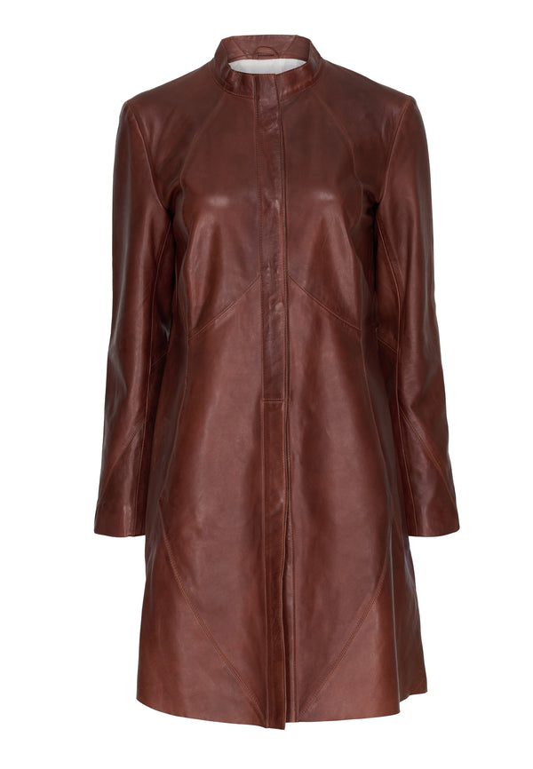 btfcph Lang læderjakke