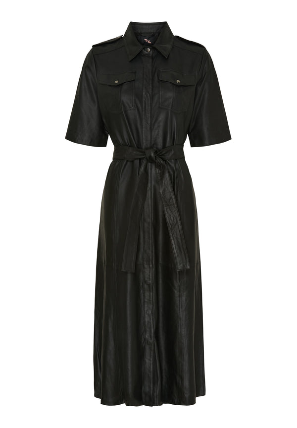 btfcph Lang skjortekjole i skind