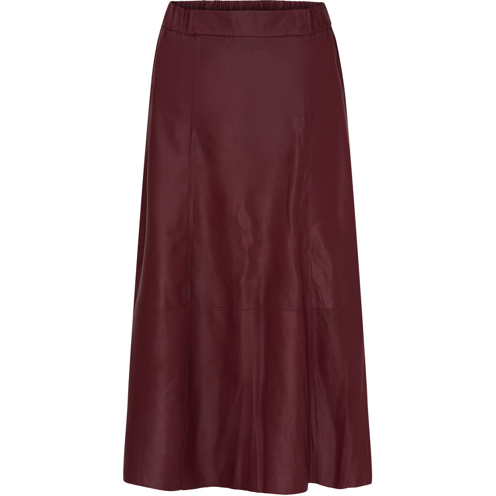 btfcph Midi A-shape nederdel i læder