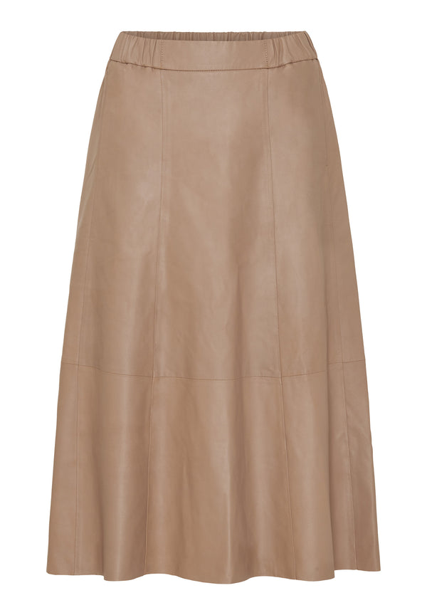 btfcph Midi A-shape nederdel i læder