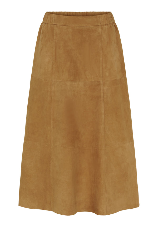 btfcph Midi A-shape nederdel i ruskind