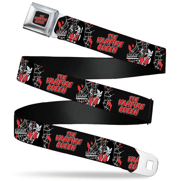 buckle down Adventure Time Marceline THE VAMPIRE QUEEN Title Logo Full Color Black/White/Red Seatbelt Belt - Adventure Time Marceline THE VAMPIRE QUEEN Web Pose Black/White/Red Webbing
