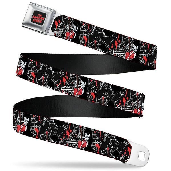 buckle down Adventure Time Marceline THE VAMPIRE QUEEN Title Logo Full Color Black/White/Red Seatbelt Belt - Adventure Time Marceline LIVE AT THE NIGHTOSPHERE Pose Black/White/Red Webbing