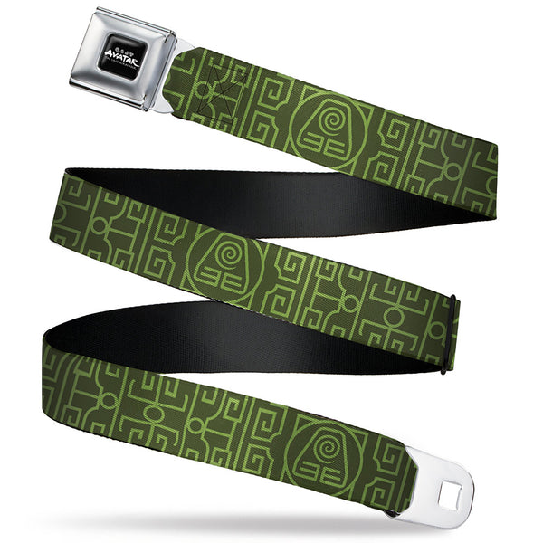buckle down AVATAR LAST AIRBENDER Title Logo Full Color Black/White Seatbelt Belt - Avatar Last Airbender Earth Element Symbol Black/Olive Green Webbing