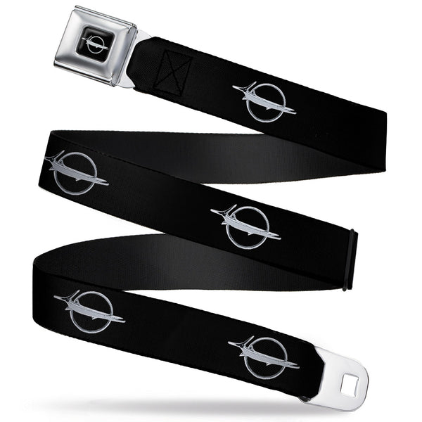 buckle down Barracuda Emblem Full Color Black Silver Seatbelt Belt - Barracuda Emblem Repeat Black/Silver Webbing
