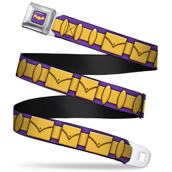 buckle down Bat Logo Full Color Purple Gold Seatbelt Belt - Batgirl Utility Belt Purple/Gold Webbing
