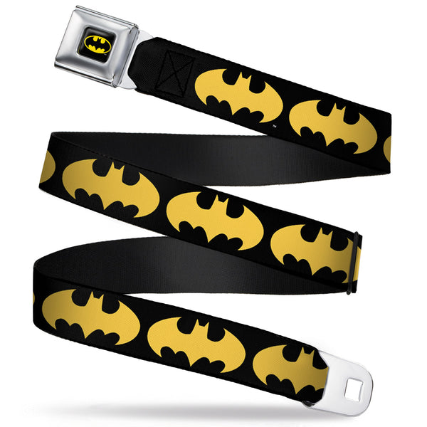 buckle down Batman Full Color Black Yellow Seatbelt Belt - Bat Signal-1 Black/Yellow Webbing