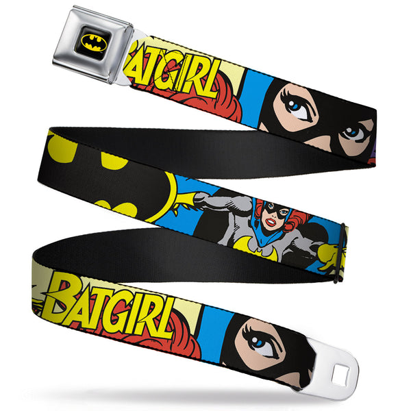 buckle down Batman Full Color Black Yellow Seatbelt Belt - BATGIRL in Action w/Face CLOSE-UP Webbing