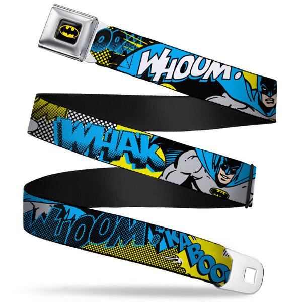 buckle down Batman Full Color Black Yellow Seatbelt Belt - Batman Scene1 Webbing