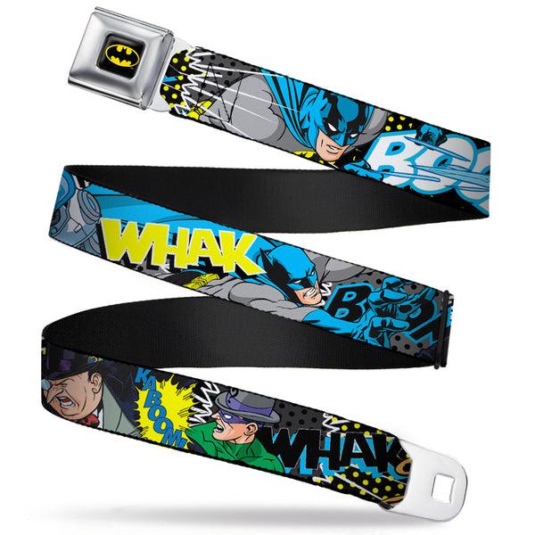 buckle down Batman Full Color Black Yellow Seatbelt Belt - Batman & Villains1 Webbing