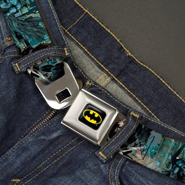 Buckle Down Batman Full Color Black/Yellow Seatbelt Belt - The New 52 Detective Comics Issue #1 Batman & James Gordon Scene Webbing